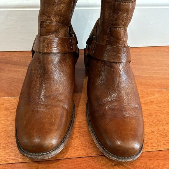 Frye Womens Brown Phillip Harness 76870 Leather Round Toe Zip Boots Size 8B - Picture 2 of 14